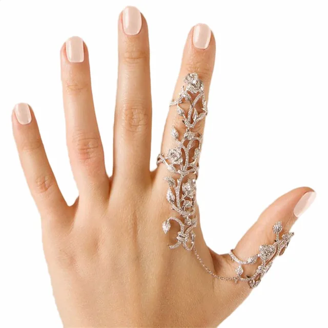 Best Offers 1Pc New Fashion Silver Gold Multiple Finger Stack Knuckle Band Crystal Flower Ring Women's Fashion Jewelry Gift #267391 Best Offers 1Pc New Fashion Silver Gold Multiple Finger Stack Knuckle Band Crystal Flower Ring Women's Fashion Jewelry Gift #267391
