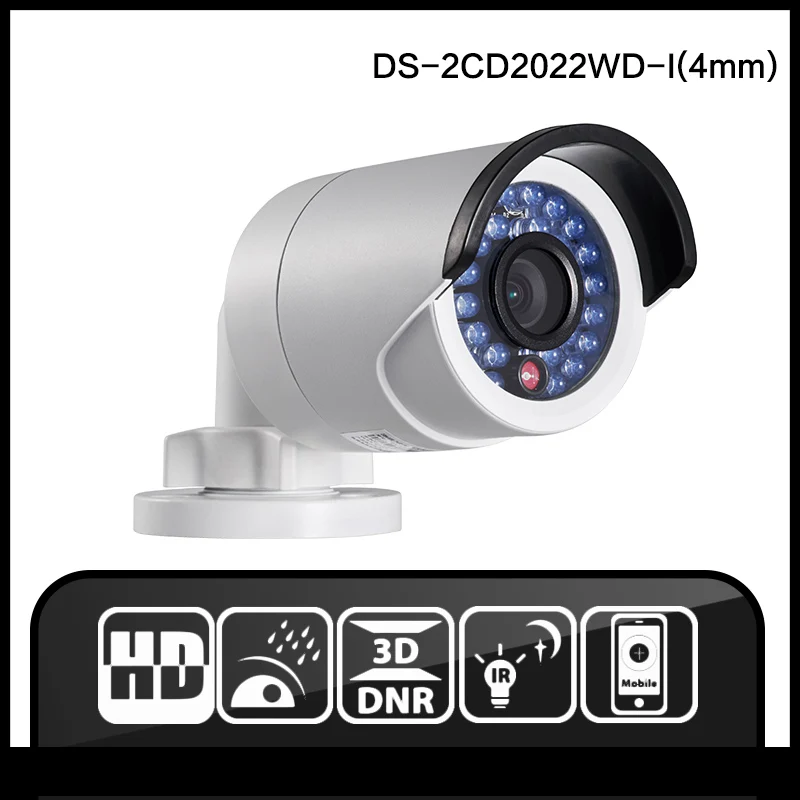  HIKVISION DS-2CD2022WD-I(4mm) English Version IP camera 4MP Bullet Security Camera POE network camera Video Surveillance 4mm HD 