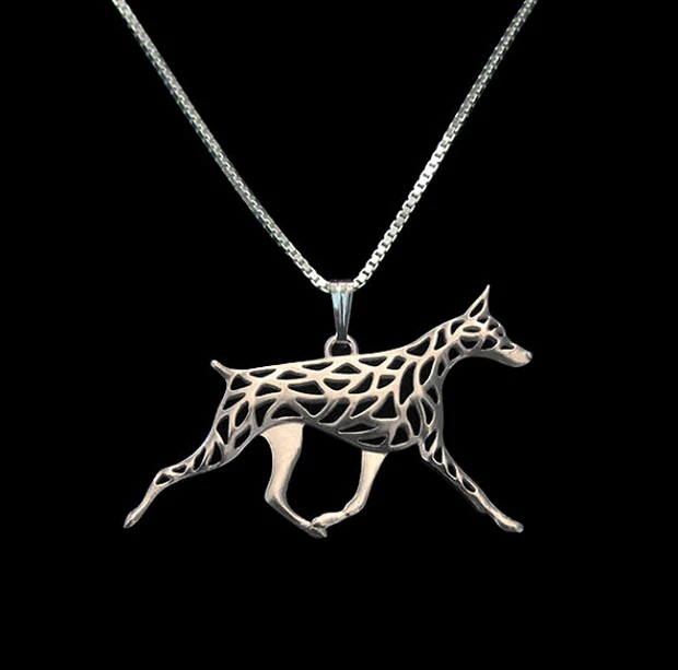 Hot Sale 10pcs Doberman Movement Necklace 3D Cut Out Puppy Dog Lover Pendant Memorial Necklaces Pendants Christmas Gift | Украшения и