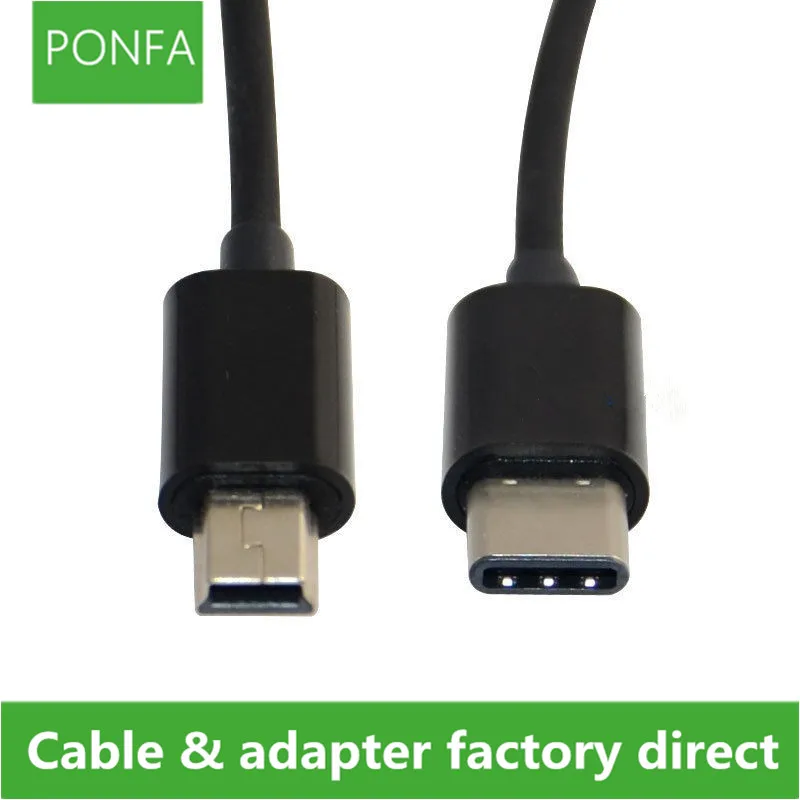 

USB 3.1 Type C Male to Mini USB 2.0 Mini Male Data Sync Power Supply Cable Cord 0.3m