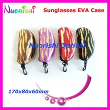 20pcs Big Size Nice 4 Colors Pattern Zipper Eyeglass Glasses Sunglass Eyewear EVA Case Box ML022 Free Shipping