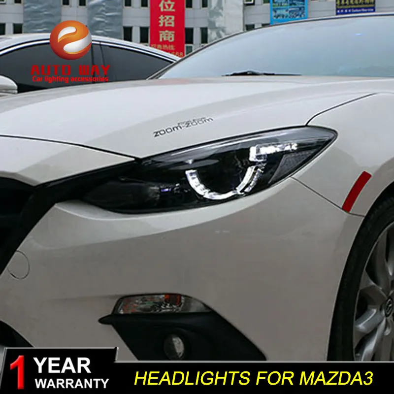 Автомобильный Стайлинг корпус передней фары для Mazda3 mazda 3 Axela фары светодиодный фары DRL Объектив Двойной Луч би-ксеноновых фар, Высокопрочная конструкция