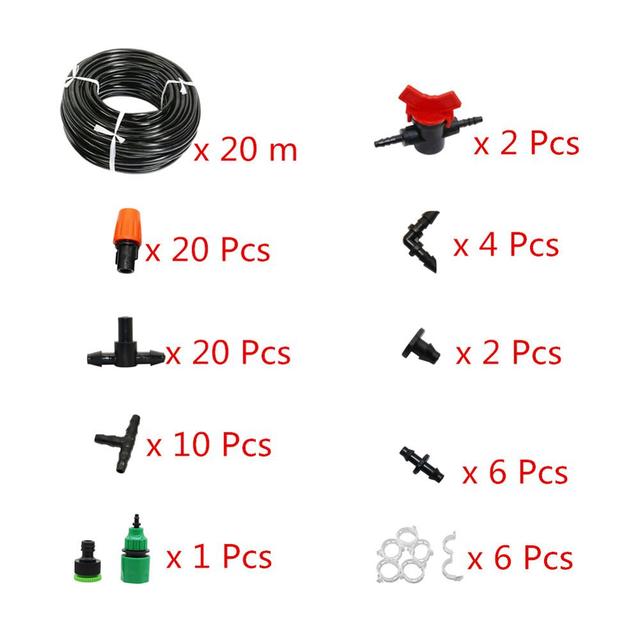 20m DIY Drip Irrigation Atomization Sprayer watering kit Garden misting nozzle System Greenhouse Automatic Watering Set