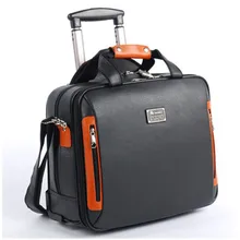 valiz bag Suitcase computer travel bag Synthetic cowhide commercial compute trolley case, new style, travel luggage, mute,16