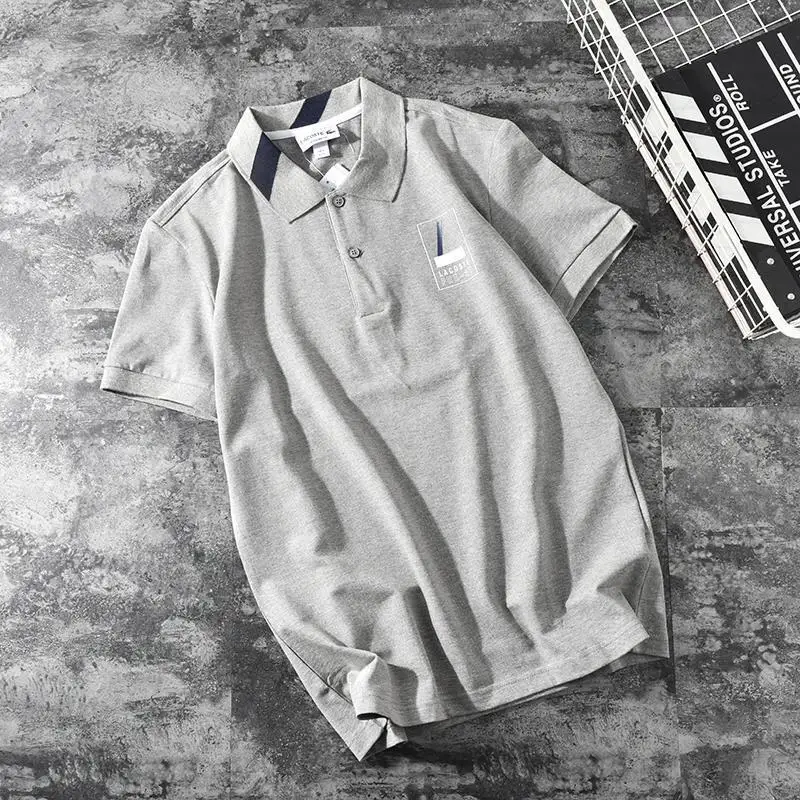 

2019 Lacoste Spring And Summer LIVE Men's Lapel Short Sleeve T-Shirt 100% Cotton Fabric Simple Breathable Men's Clothing
