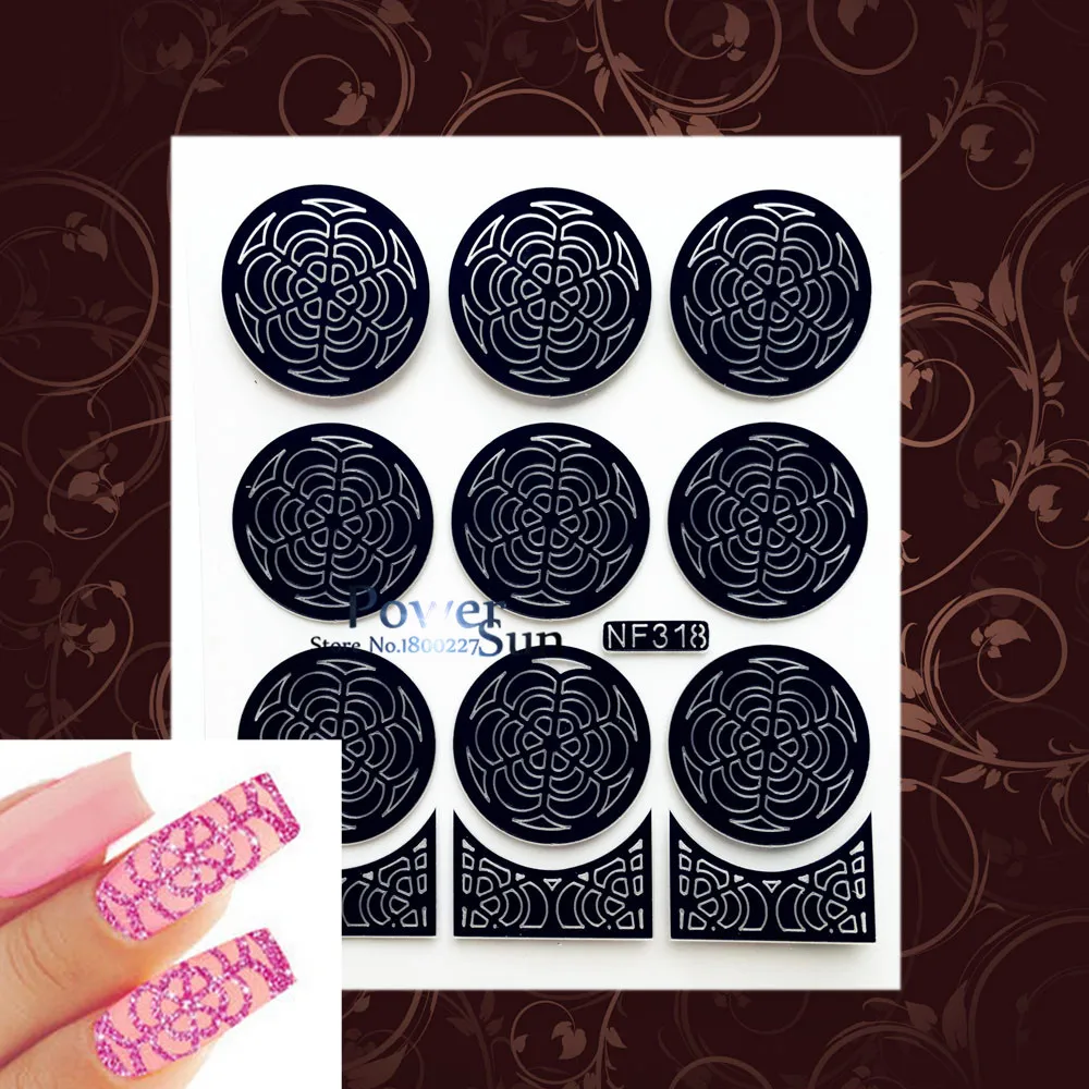 

Nail Vinyls Mixed Irregular Shape Stencils Nail Foils DIY Craft Sticker Nail Art Tips Guide Hollow Nail Decals Decoration