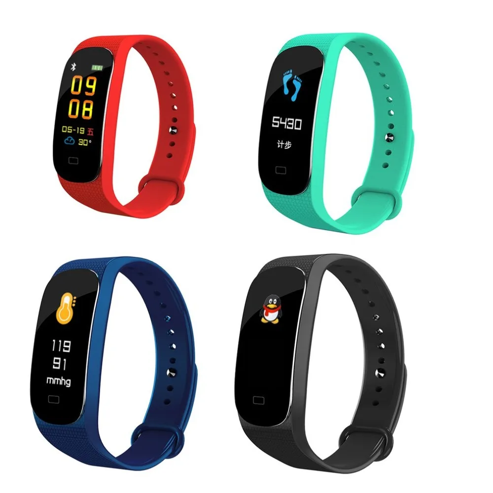 Smart Цвет Экран браслет Спорт запястье измерения пульса шагомер Водонепроницаемый спортивные часы для Android IOS браслет