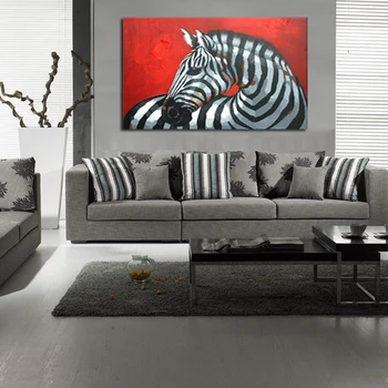 

Big size100% Handpainted modern animal Oil Painting Wall Picture on Canvas Animal Zebra Painting for living room Home Decoration