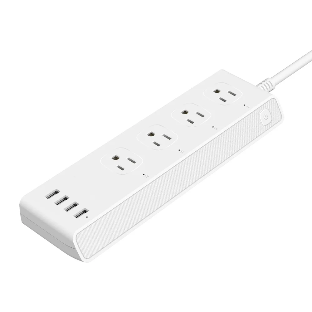 Wifi Smart power Strip 4 штепсельная Вилка для сети с переменным током стандарта США мульти Электрический фильтр с USB удлинитель работает с Amazon Alexa Echo, Google Home Homekit