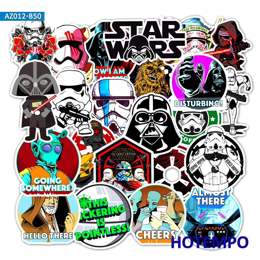 50pcs Star Wars Stickers for Mobile Phone Laptop Luggage Suitcase Guitar Skateboard Bicycle Car PVC Waterproof Decal Stickers 50pcs Star Wars Stickers for Mobile Phone Laptop Luggage Suitcase Guitar Skateboard Bicycle Car PVC Waterproof Decal Stickers