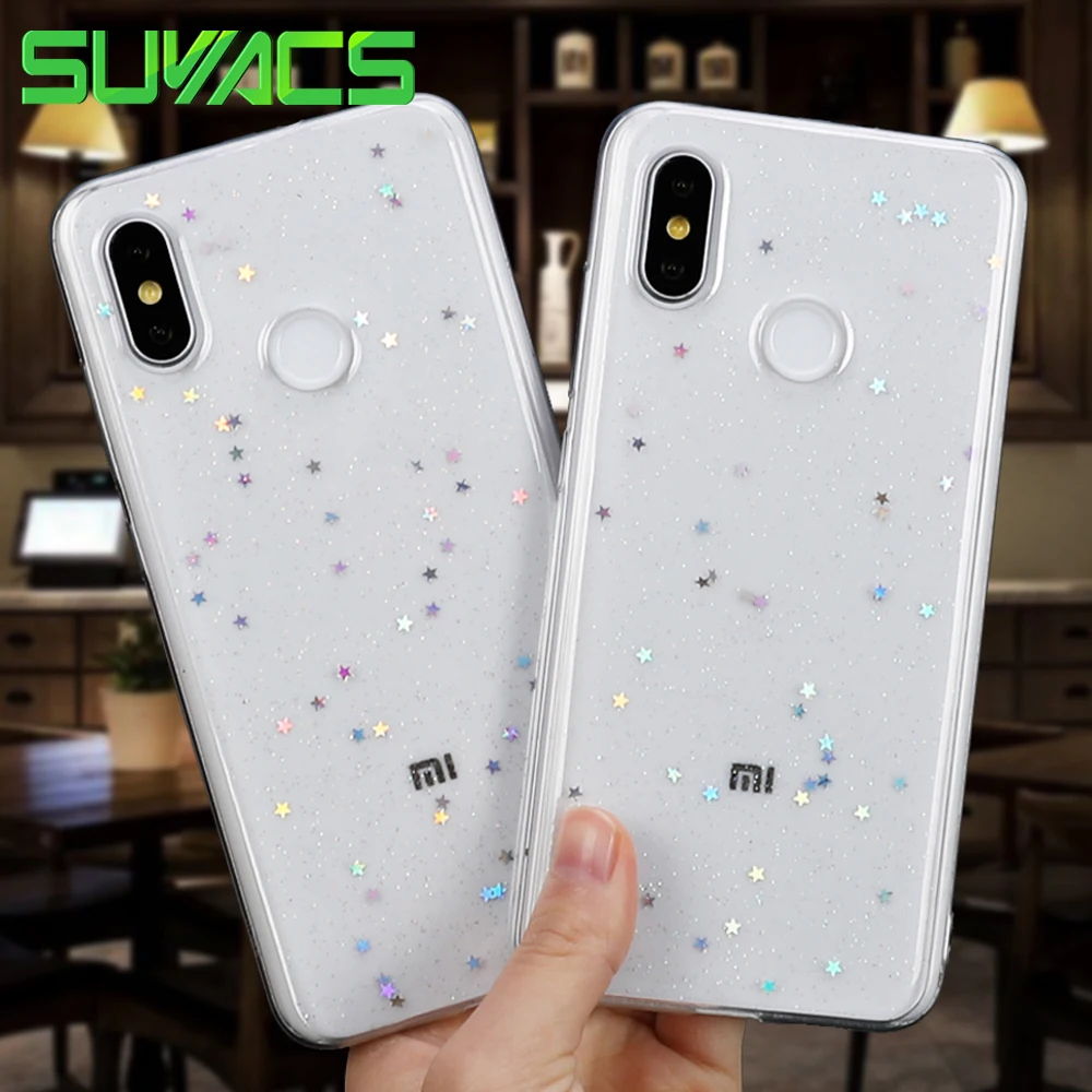 

SUYACS Star Glitter Soft TPU Case For Xiaomi 8 8 SE Redmi 5 Plus Note 5 Pro Phone Back Cover Case For Redmi 5 6 Pro Note 6 Pro