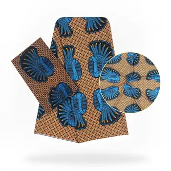 

Stretch satin silk fabric Nigerian design African wax pattern satin fabric for party dress S180725