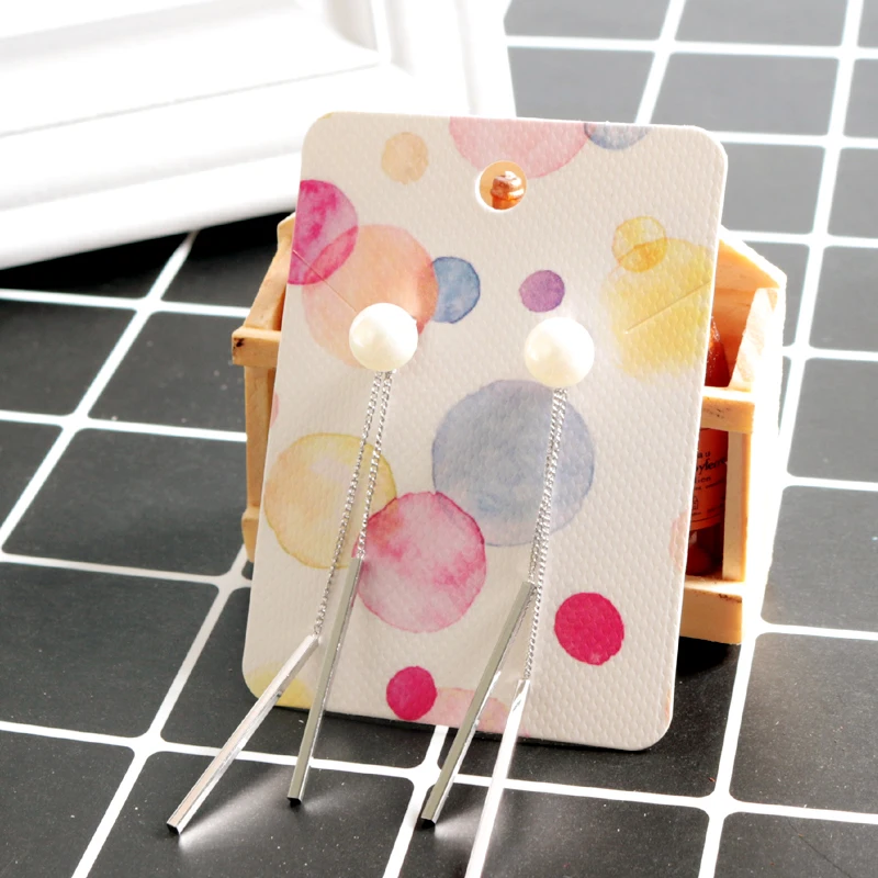 

Wholesale 100pcs 5.2*7.2cm Colorful Round Dot Paper Jewelry Necklace Earrings Display Packaging Card Can Customized LOGO