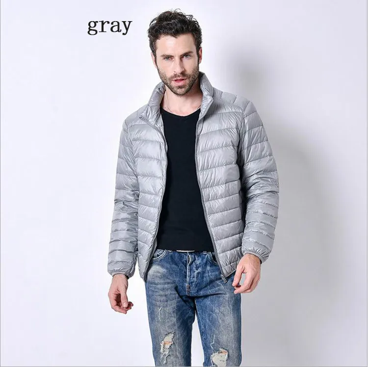 Autumn Ultralight Thin Down Coat Male Goose Feather Large Size Casual Short Jacket Men Standing Collar Down Jacket Wholesale