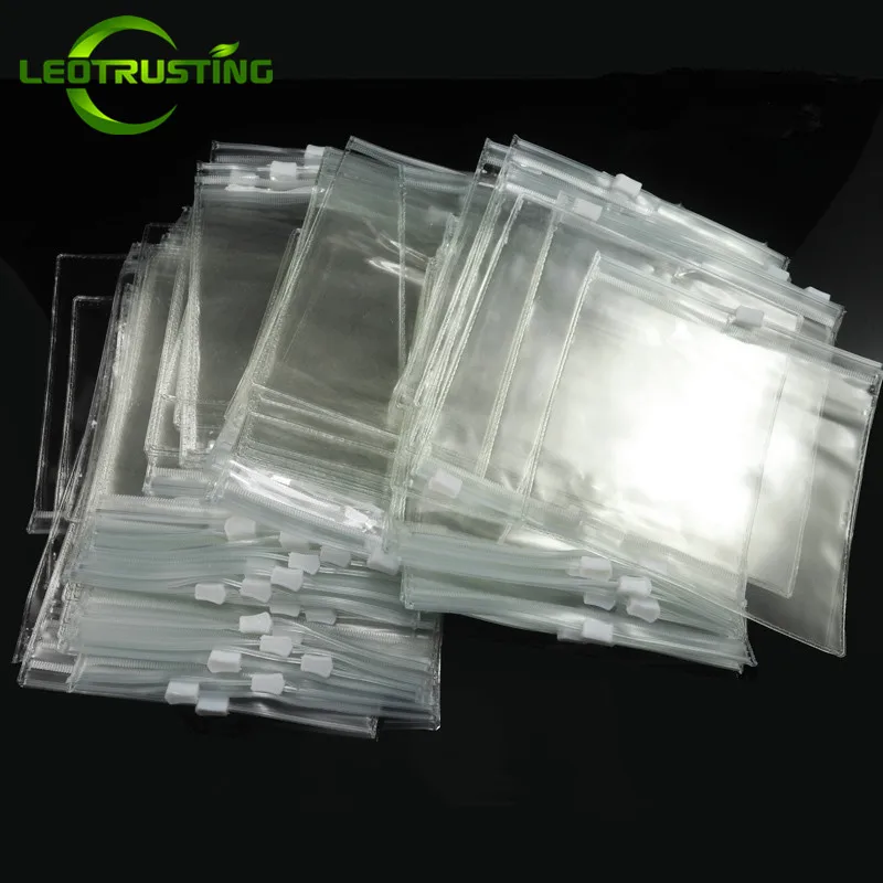 Leotrust 50 шт. прозрачный пластиковый ПВХ мешок для ювелирных изделий Ziplock Водонепроницаемый пылезащитный пластиковый аккумулятор мешочек с бусинами ПВХ сумка для ювелирных изделий