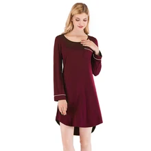 Aamikast ночная рубашка ночная одежда ночное белье Модальные платья с длинными рукавами Ночное платье Ночная рубашка женская ночная рубашка свободная