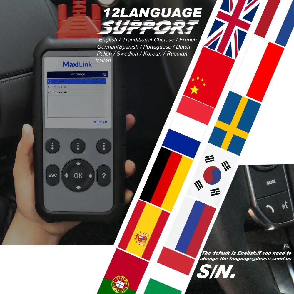 Autel MaxiLink ML609P диагностический инструмент Obd2 сканер escaner automotriz Профессиональный ABS