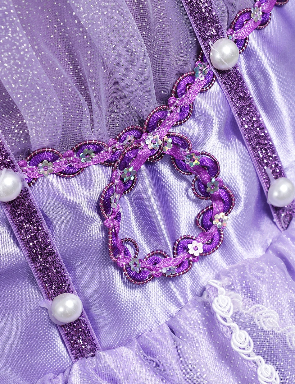 Yofeel Симпатичные принцесса София летний костюм для косплея платье хорошее качество Необычные Цветочные Хэллоуин вечерние платья-пачки Для детей бальное платье