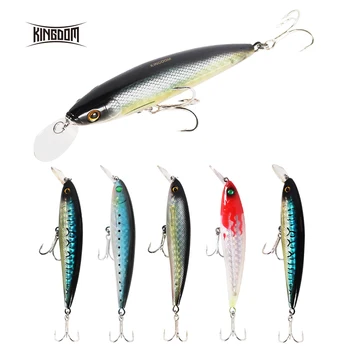 

Kingdom Sea Fishing Lures Minnow 14cm 40g Quality Professional Hard stick baits fishing tackle artificial lure model 5382