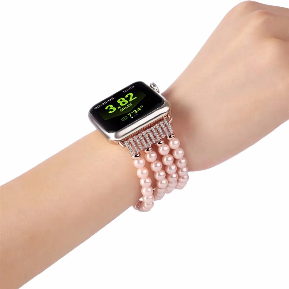 Luxury Ladies Watch Strap For Apple Watch Series 1 2 3 Wrist Band Hand Made By Jewelry Bracelet For Apple Watch Series iWatch