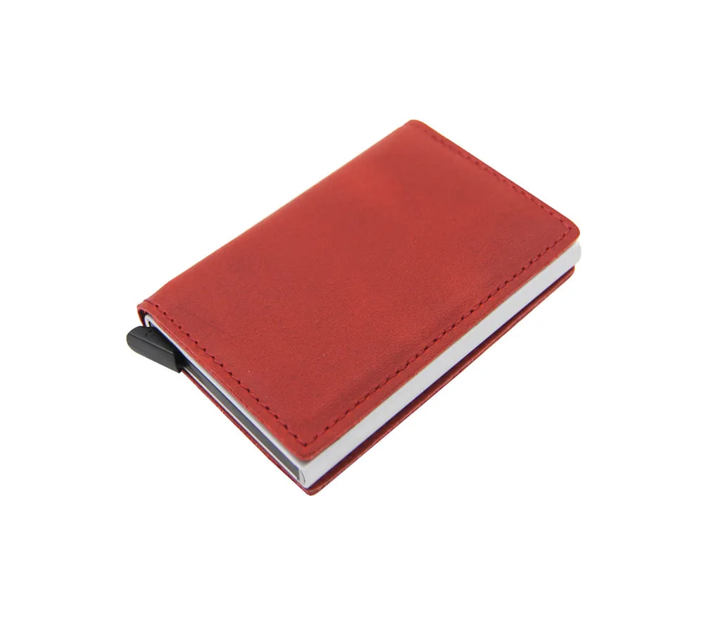 

Genuine Leather Card Holder for Business ID RFID Credit Note Bus Automatic Large Wallet Purse Insert Visiting Instax Wide Album