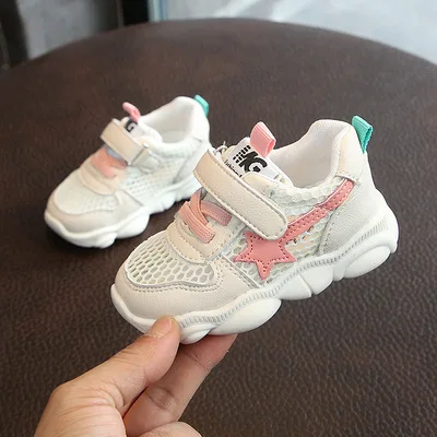 Г. новая весенняя детская обувь мягкие Нескользящие сетчатые дышащие детские кроссовки для малыша для мальчиков и девочек - Цвет: Pink