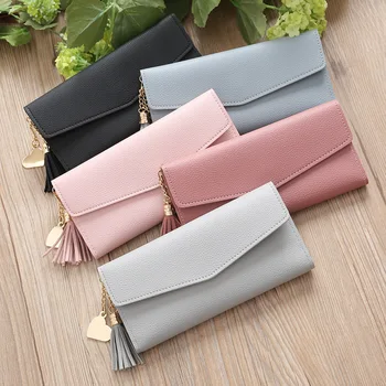 

Long Wallet Women Clutch Bag Purses Tassel Wallets For Women Coin Purse Card Holder portefeuille femme WWS205