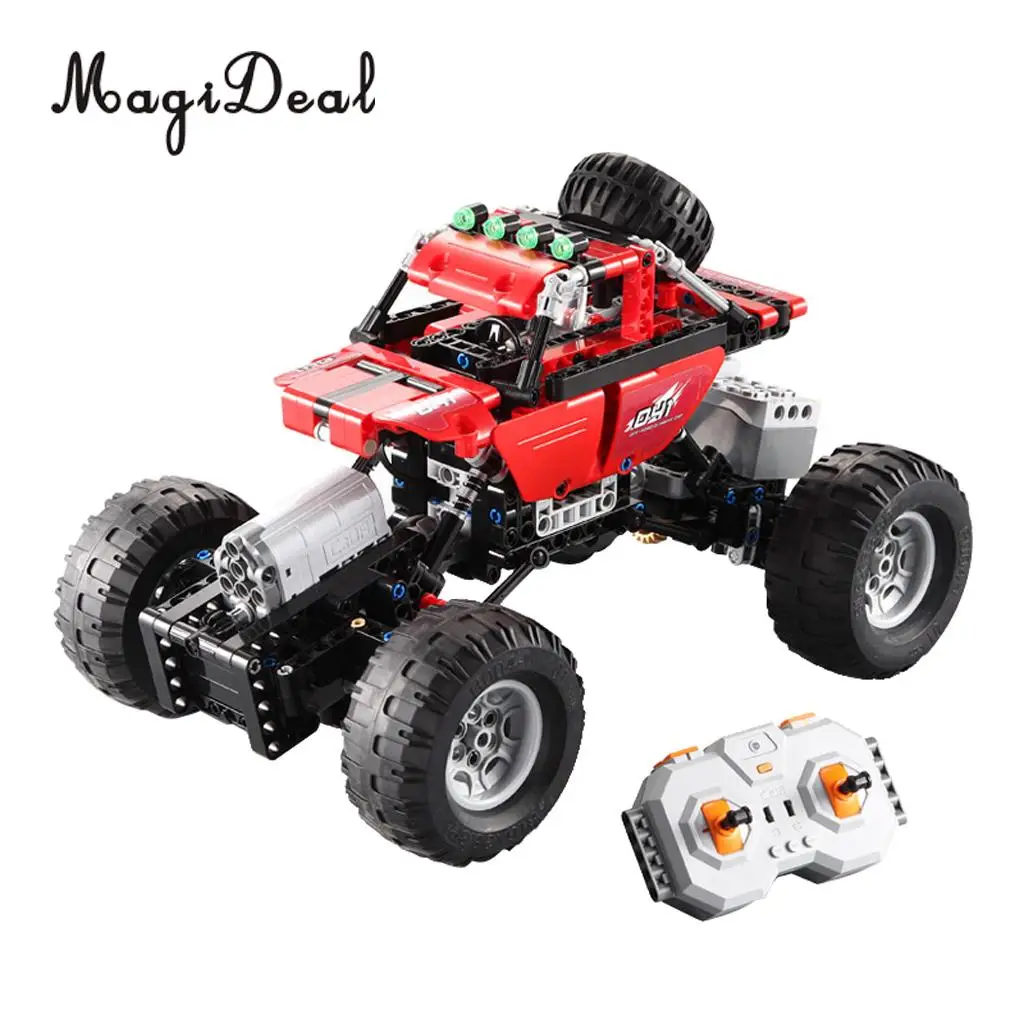 

DIY 489 Pieces RC Remote Control 2.7KM/h Car Building Bricks Kits Kids Educational Toy Gifts -Cross-country Climbing Car