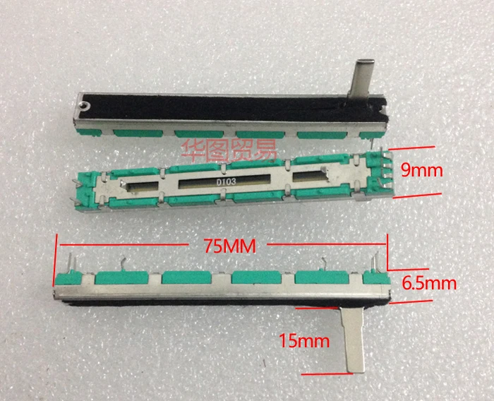 

1pcs 10KD fader Behringer 7.5CM 75MM treasure bag mixer Soundcraft FOLIO-4 D10KX2 2-channel double potentiometer D10K