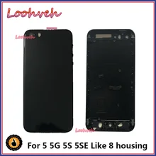 Высокое качество для IPhone SE 5 5G 5S как 8 стиль корпус крышка батареи дверь задняя крышка корпуса рамка задняя крышка+ батарея наклейка