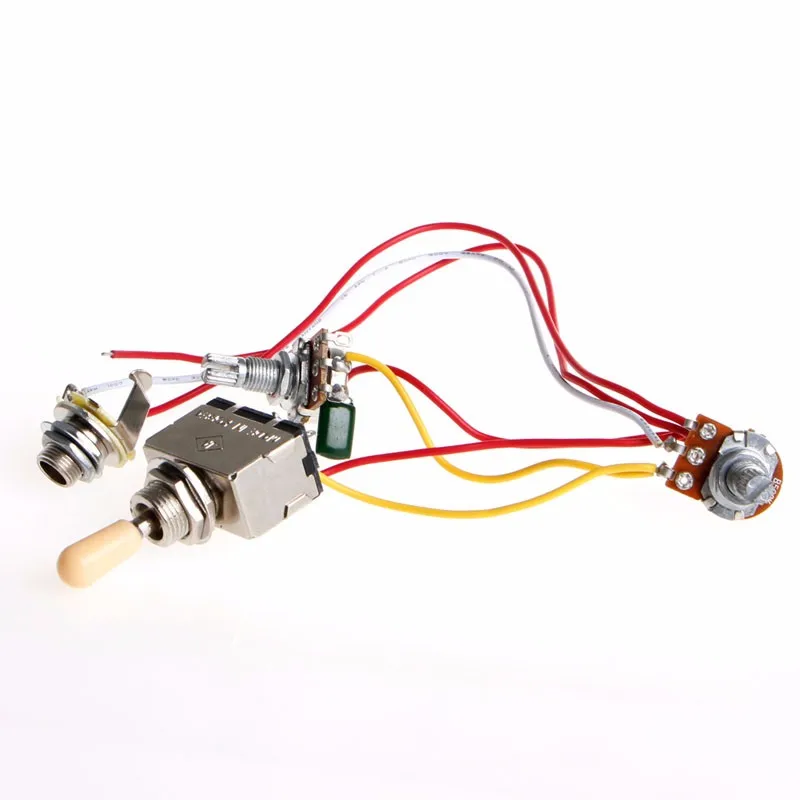 

1Pc Guitar Wiring Harness 3Way LP 2 Humbucker Toggle Switch 1V1T 500k Durable