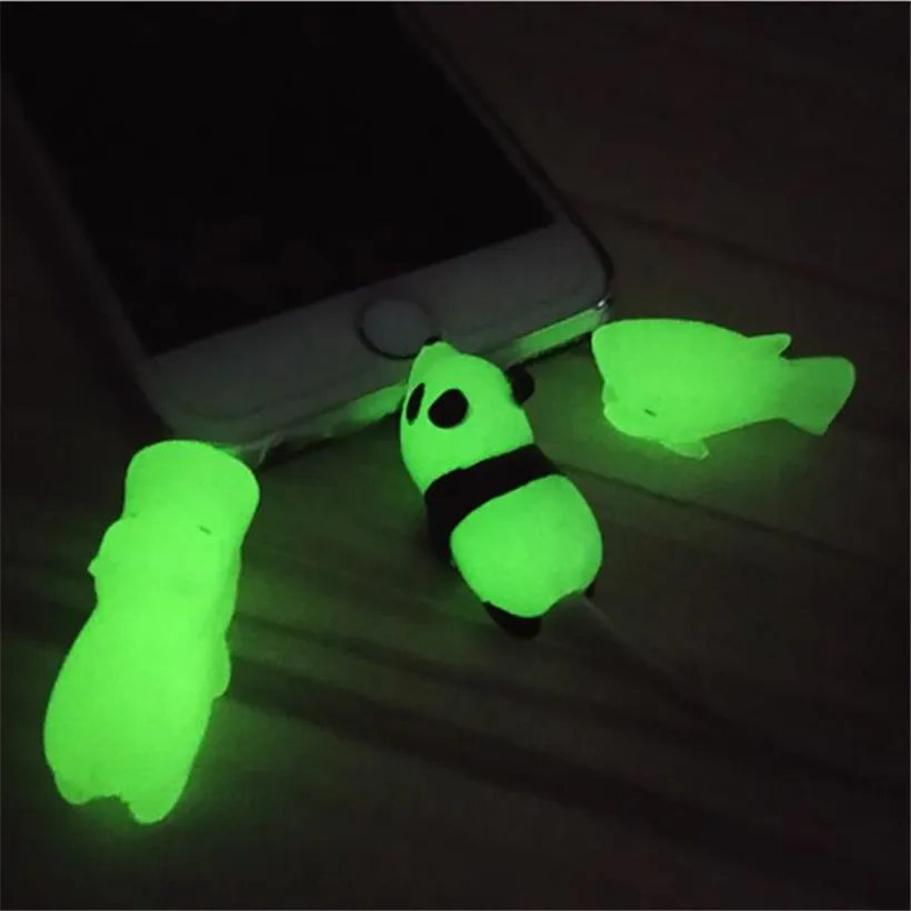 

1Pcs Funny Cable Bite Glow In Dark Protector for IPhone Chompers Winder Cute Animal Model Funny Toys Adult Gifts