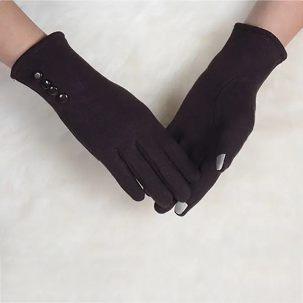 1 пара, модные женские зимние перчатки с 4 кнопками, перчатки для экрана, спортивные теплые перчатки, рукавицы из кашемира TH36