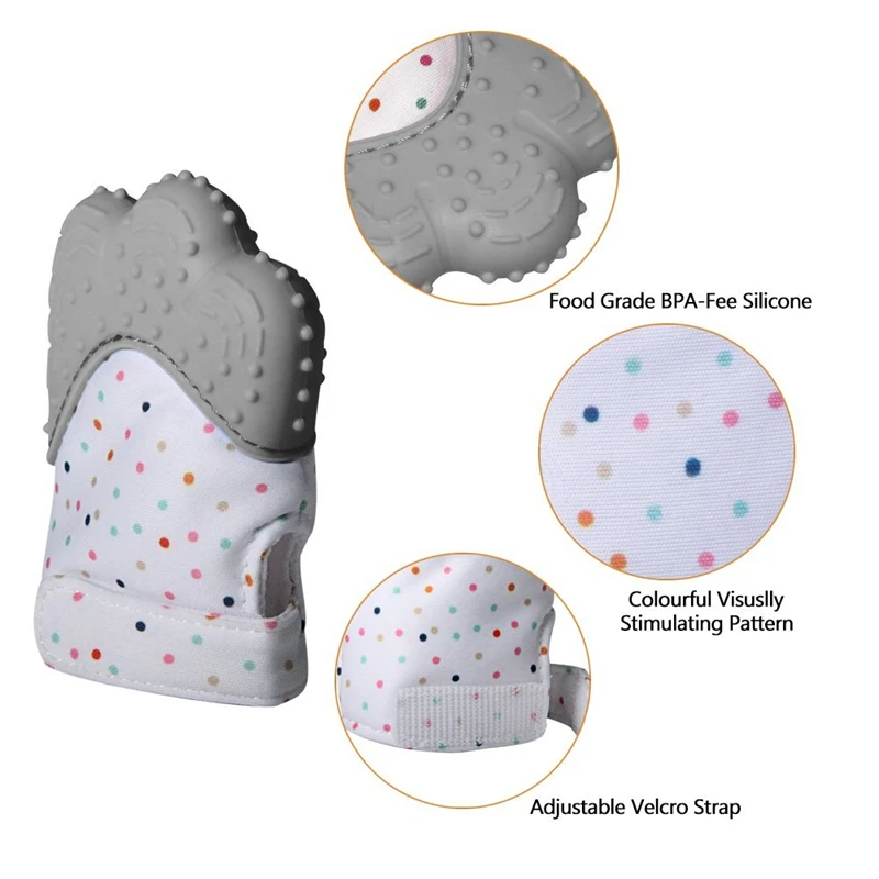 Горячая безопасная силиконовая детская перчатка для режущихся зубов Прорезыватель перчатка конфетная обертка звук Прорезыватель