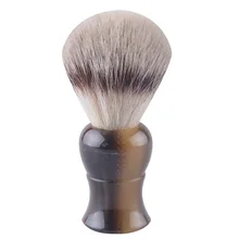 Высококачественная синтетическая щетка для бритья волос искусственная ручка из бычьего рога Профессиональная парикмахерская бритвенная щетка