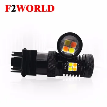 

2 pcs of 1156 1167 3157 7443 Led Switchback 3030 16smd Amber white double colors Led Turn Light Led Drl Turn Signal Light