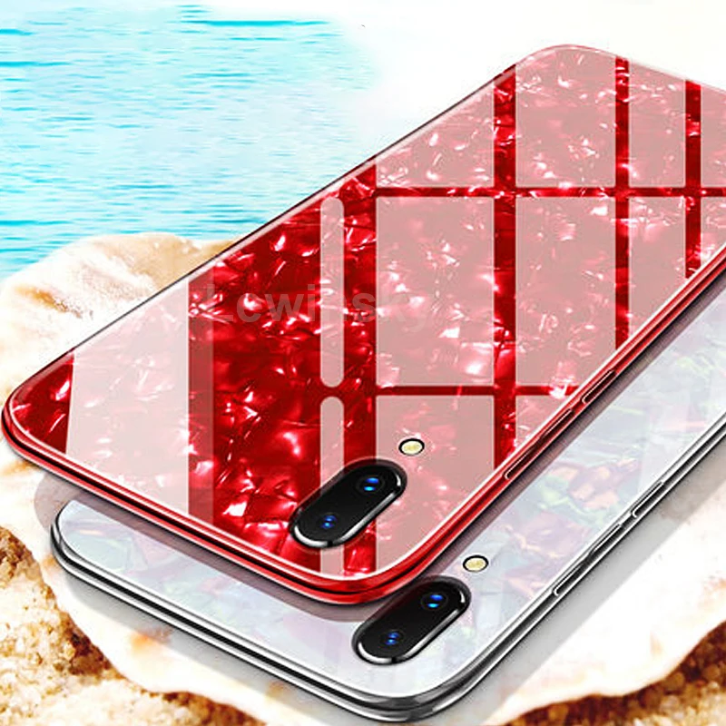 

Tempered Glass Cases for iphone 6s 6 7 8 plus Case Luxury Bling Shell Soft Frame Hard Back Cover for iphone X 10 6 6s Coque Case
