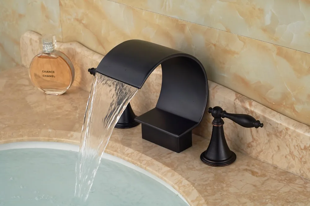 

Double Handles Vanity Sink Mixer Tap Oil Rubbed Bronze Widespread Sink Mixer Tap