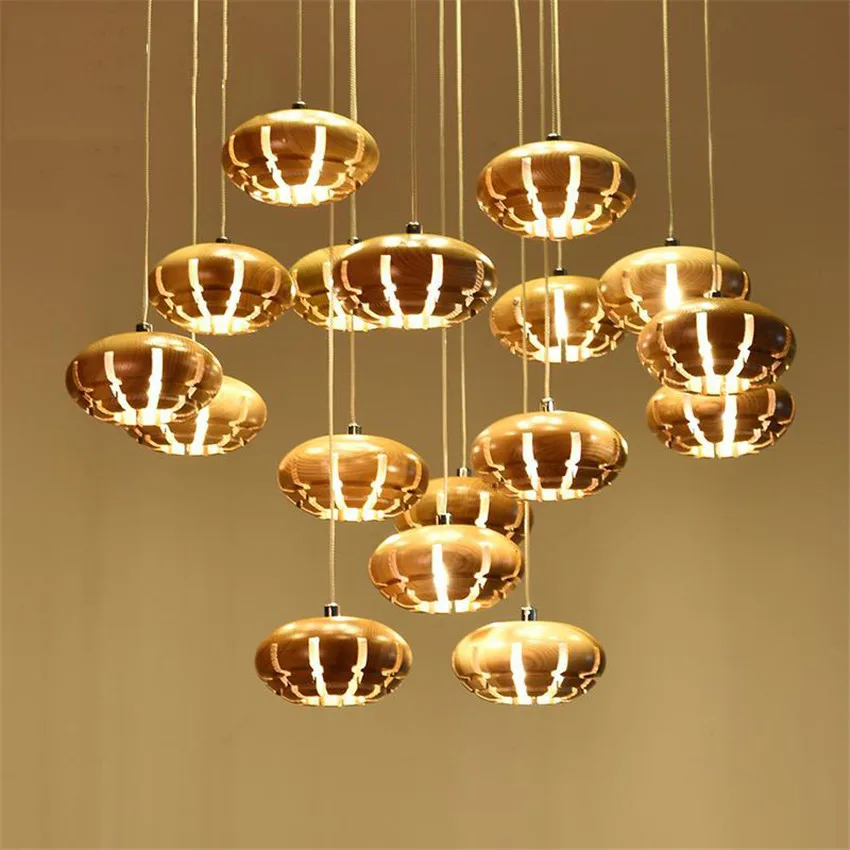 

Nordic Light Minimalist Wood Light Living Room Bedroom LED Pendant Lamp,Fashion Personalized Restaurant Bar Cafe Pendant Lights