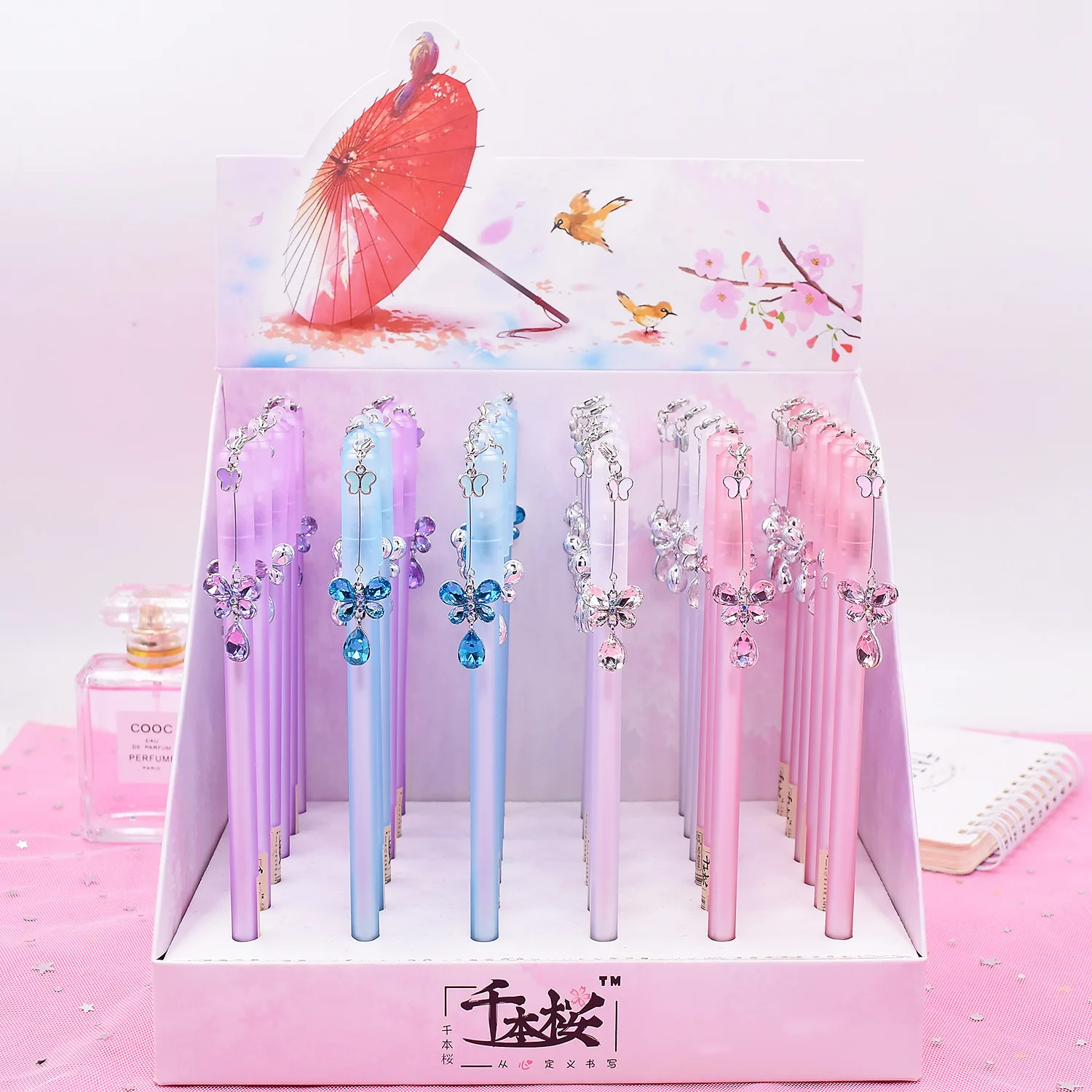 

36pcs/lot Gel Pen Kawaii Diamond butterfly rabbit School Office Supply Student Stationery Kids Gift Automatic Pencil 0.5mm
