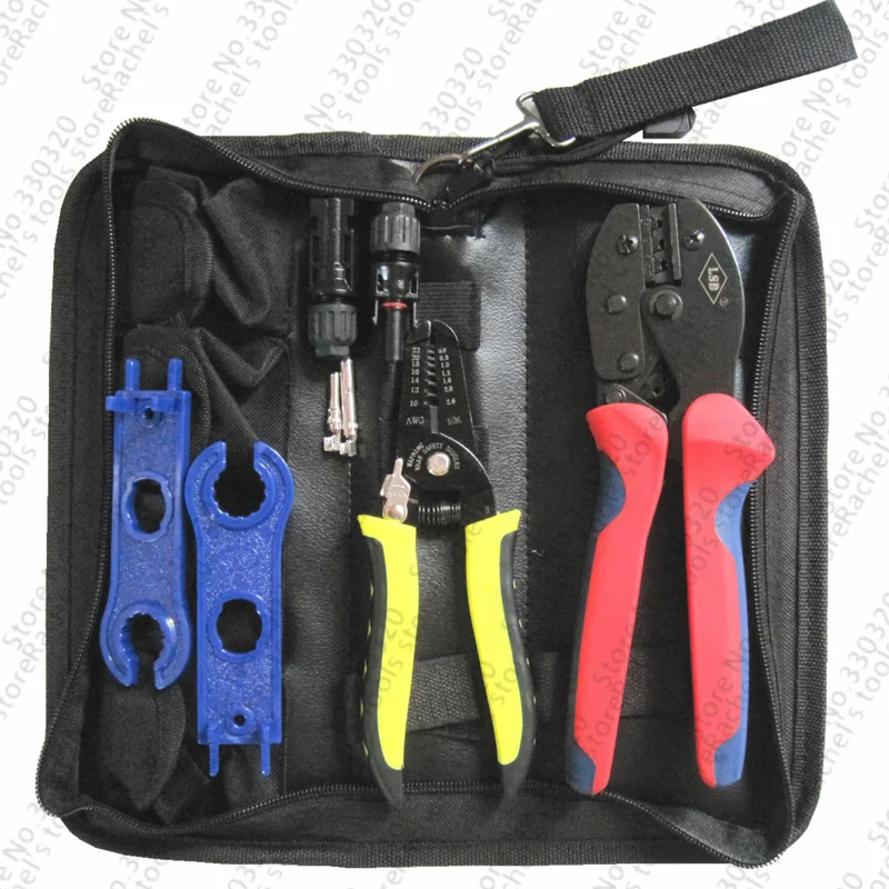 

MC4 solar tool kit crimping tools set with crimping tool multi-function wire stripper and cutter MC4 Connector and spanner
