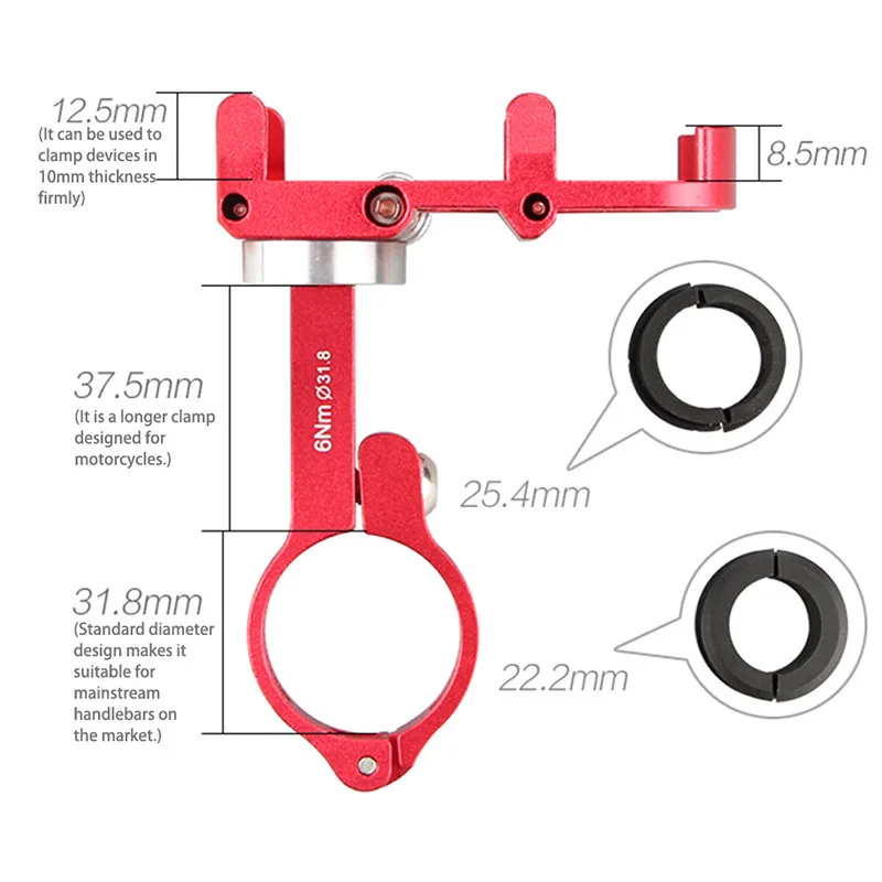 Велосипедный держатель для сотового телефона MTB горный велосипед мотоцикл руль зажим подставка подходит для 3,5-6,2 'смартфонов GUB