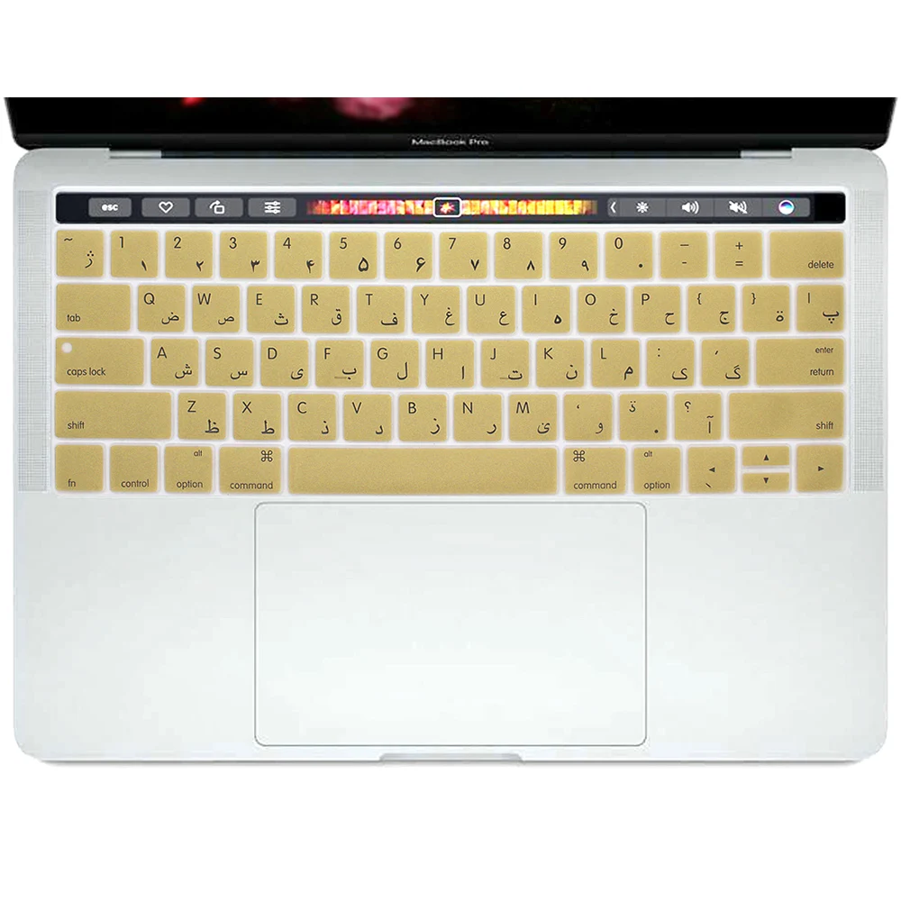 КРЗ арабский силиконовая клавиатура кожного покрова для Mac Pro 1" A1706 A2159Pro 15" A1707 // выпуска с сенсорной панелью США Версия