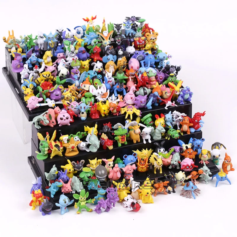 Аниме мультфильм Монстры Gengar Lucario Psyduck Vaporeon Ampharos мини ПВХ Фигурки игрушки для детей подарок 192 шт./лот 2~ 3 см