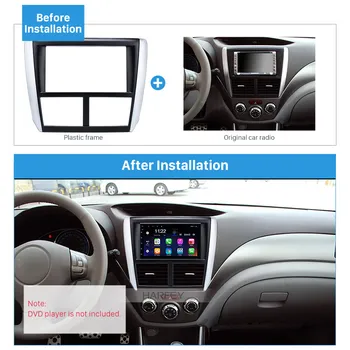 

Harfey Car Stereo 2Din Fascia Trim Kit for Subaru Forester 2008-2013 Impreza Fitting Frame Dash CD DVD GPS Surround Panel Black