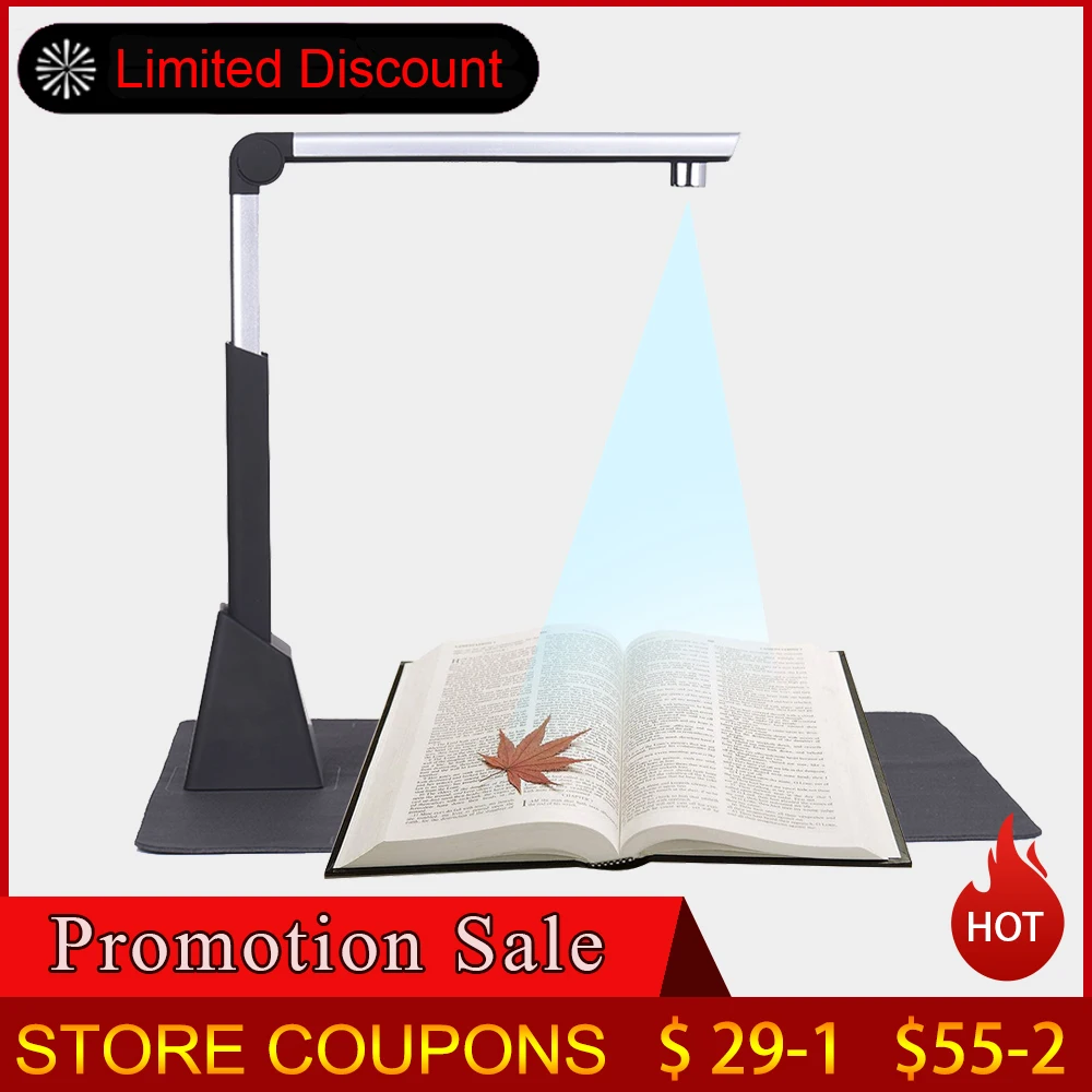 

Portable Adjustable A3 10 Megapixel Document Scanner Book Scanner OCR Document Camera Scanner Documents CMOS 3672 * 2856