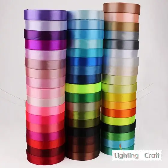 3/4" (20mm) single face Satin Ribbon 250yds (25yds x 10pcs) for webbing celebration decoration and craft diy
