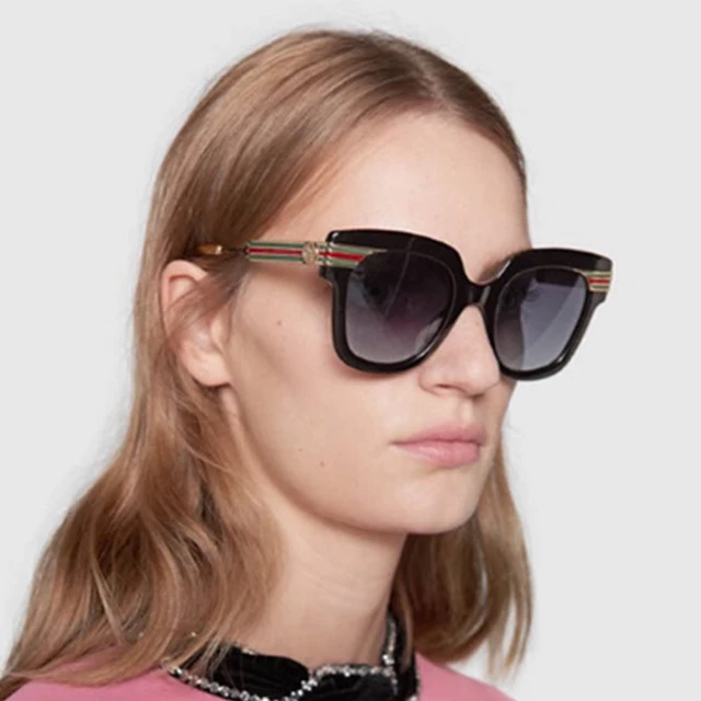 Qpeclou New Brand Square Sunglasses Women Unique Colorful Lines Sun 