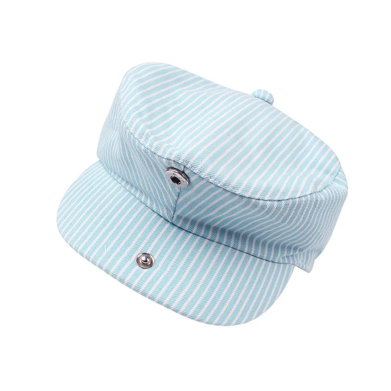 Cotton Striped Baby Cap For Girl Fashion Korea Painter Hat Kids Beret Cap Spring Summer Sun Cap Kids Clothes Baby Boys Clothing  (4)