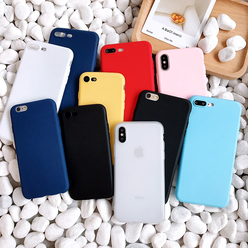 For Iphone 6 case 6s 7 8 X Plus Rubber Colorful Phone Bag Cases Silicone Case for 6Plus 6sPlus 7Plus 8Plus |